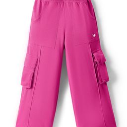 HoneyHap Premium 100% Cotton Looper Knit Full Length Track Pant with Bio Finish & Cargo Pockets - Pink-picture-38