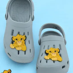 Yellow Bee Disney The Lion King Featuring Solid Perforated Clogs With Simba Charms - Grey-picture-17