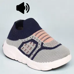 Lil Lollipop Mesh Detailed Slip On Musical Shoes - Grey-picture-10