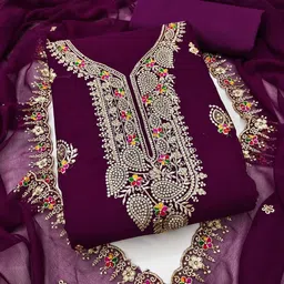 Nayanthara Trends Embroidered Unstitched Dress Material-picture-16