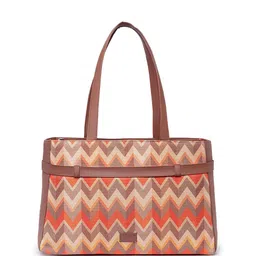 ZOUK Women Geometric Printed Shopper Leather Tote Bag image 3