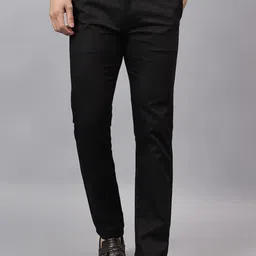 AAAI Enterprises Men Cotton Relaxed Straight Leg Slim Fit High-Rise Chinos Trousers-image-1