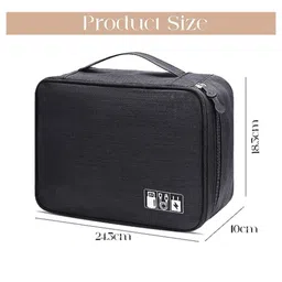 Uninest Universal Travel Accessories Organizer Bag for Cables, Chargers, Plugs, Phone, Tablet, and Hard Disk, Compact Design (Black) image 3