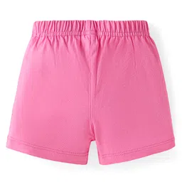 Babyhug Single Jersey Knit Mid Thigh Shorts with Polka Dot Floral Print & Bow Applique Pack of 3 - Pink Navy & Orange image 5