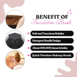 Kayanara Flat Large Kabuki Black Foundation Brush image 3