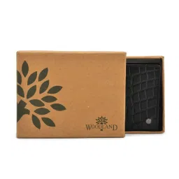 WOODLAND Mens Textured Black Wallet image 4
