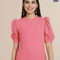 Mast & Harbour Women Pack Of 2 Puff Sleeves Peplum Top-picture-16