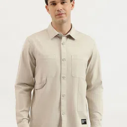 United Colors of Benetton Men Solid Spread Collar Cotton Casual Shirt-image-34