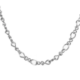 Roadster Men Stainless Steel Silver-Plated S-Hook Handcrafted Infinity Link Chain image 4