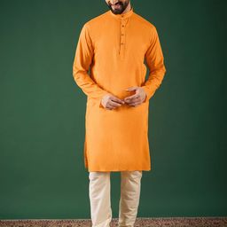 Anouk Rustic Men Solid Daily Pure Cotton Straight Kurta-picture-7