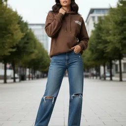 glitchez Women Printed Hooded Oversized Sweatshirt image 4