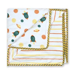 MAFATLAL Green & White Ethnic Motifs AC Room Single Bed Dohar image 5