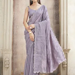 Tikhi Imli Ethnic Motifs Mirror Work Saree-picture-23