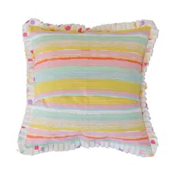 BandBox Yellow & Blue Striped Square Cushion Covers image 2