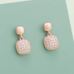 Kushal's Fashion Jewellery Gold Plated Zircon Studded Classic Drop Earrings-picture-20