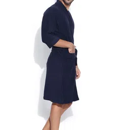 Sand Dune Navy Bathrobe image 3