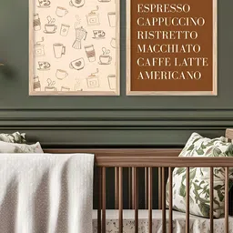 Kotart Restaurant Brown & White 2 Pieces Printed Wooden Wall Arts-image-95