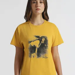 Pepe Jeans Women Graphic Printed Round Neck Pure Cotton Relaxed Fit T-shirt-image-72