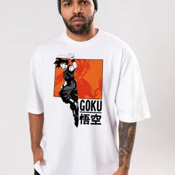 FLYIND VOGUE OUTFIT Men Dragon Ball Z Bio Finish Graphic Printed Cotton Oversized T-shirt-image-84