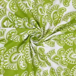 KD PRINTS Green & White Ethnic Motifs 180 TC Bedsheet with 2 Pillow Covers image 3