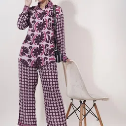 clobug Floral Printed Shirt Collar Shirt With Trousers-picture-13