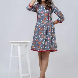 A&K Women Floral Print A-Line Dress-picture-32