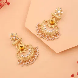 Anouk Gold Plated Artificial Stones And Beads Classic Shaped Chandbalis-picture-41