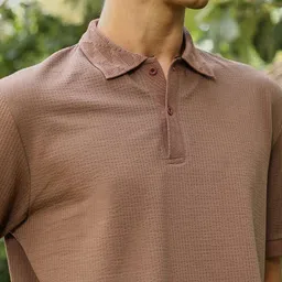 Campus Sutra Men Polo Collar Raw Edge T-shirt image 2