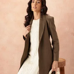 all about you Single-Breasted Suede Longline Overcoat-picture-18