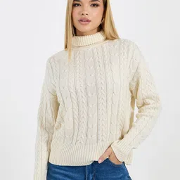 Styli Women Cable Knit Pullover-picture-30