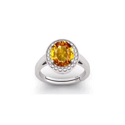 Pranjal Gems Unisex 14.25 Ratti 13.15 K Pukhraj Stone Studded Adjustable Finger Ring-picture-34