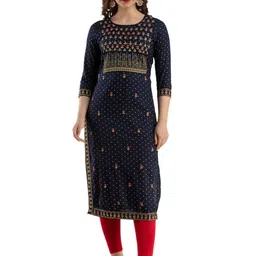 STYLE ANGEL Women Ethnic Motifs Embroidered Festive Straight Kurtas-image-5