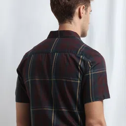 Mufti Men Slim Fit Tartan Checks Checked Casual Shirt image 4