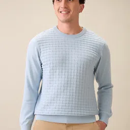 ColorPlus Pure Cotton Self-Design Pullover Sweater-image-3