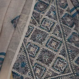 Soch Ethnic Motifs Printed Linen Unstitched Dress Material image 3