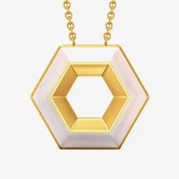 Joyalukkas Polyhexagon Shaped while glow gold Pendant - 4.79 gms image 2