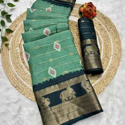 RegalDrapes Ethnic Motifs Printed Saree With Unstitched Blouse Piece-picture-23