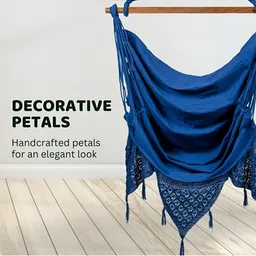 Swingzy Blue Hammock Cotton Cloth Swing Hanging Swing WithCushion image 4