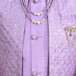 BT DEZINES Embroidered Sequined Sherwani Shrug Set image 5