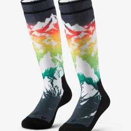 Decathlon Boys Warm Ski Socks, 100 - Forest pattern-picture-27