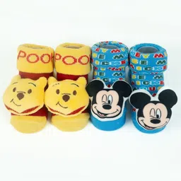 Yellow Bee Boys Pack Of 2 Patterned Cotton Ankle Length Disney 3D Socks image 2