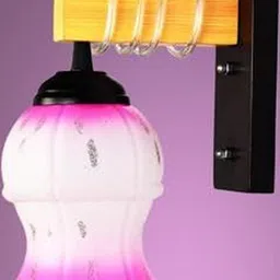 SOMIL Pink Glass Cylinder Printed Wall Lamps image 4