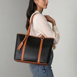 Mast & Harbour Women Solid Structured Tasselled Luxe Shoulder Bag-picture-29