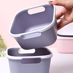 MARKET99 Grey & White 2 Pieces Multi-Utility Basket Organisers image 2