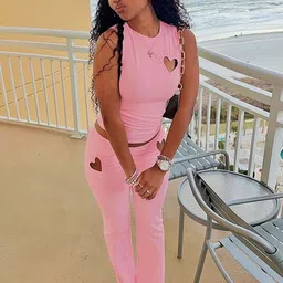 StyleCast x Revolte Round Neck Cut Out Top With Trousers Co-Ords image 5