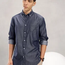 Nautica Slim Fit Button-Down Collar Pure Cotton Casual Shirt-picture-18
