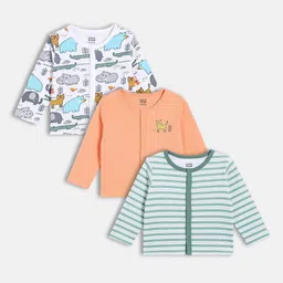 MINI KLUB Infants Pack Of 3 Printed Pure Cotton Front Open Jhablas-picture-18