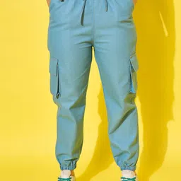 BUY NEW TREND Women Relaxed Mid-Rise Easy Wash Joggers Trousers-picture-19