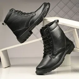 Shoe Island Rider-X Men Zipper Heavy Duty High Ankle Biker Boots-picture-41