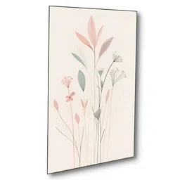 nestroots Peach-Coloured & Grey 4 Pieces Elegant Floral Canvas Painting Wall Arts image 2